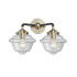 Innovations Lighting Small Oxford 2 Light 16" Wide Bathroom Vanity Light Black Antique Brass / Clear