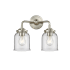 Innovations Lighting Small Bell 2 Light 13" Wide Bathroom Vanity Light Brushed Satin Nickel / Clear