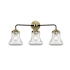 Innovations Lighting Bellmont 3 Light 24" Wide Bathroom Vanity Light Black Antique Brass / Clear