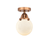 Innovations Lighting Beacon 6" Wide Semi-Flush Globe Ceiling Fixture Antique Copper / Matte White
