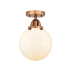 Innovations Lighting Beacon 8" Wide Semi-Flush Globe Ceiling Fixture Antique Copper / Matte White