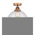 Innovations Lighting Beacon 12" Wide Semi-Flush Globe Ceiling Fixture Antique Copper / Clear