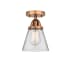 Innovations Lighting Cone 6" Wide Semi-Flush Ceiling Fixture Antique Copper / Clear
