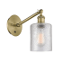 Innovations Lighting Cobbleskill 13" Tall Wall Sconce Antique Brass / Clear