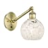 Innovations Lighting White Mouchette 8" Tall Wall Sconce Antique Brass