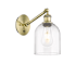 Innovations Lighting Bella 10" Tall Wall Sconce Antique Brass / Clear