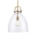 Innovations Lighting Newton Bell 14" Wide Pendant Brushed Brass / Clear