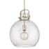 Innovations Lighting Newton Sphere 14" Wide Pendant with Clear, Seedy Glass Shade Champagne Bronze