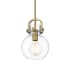 Innovations Lighting Newton Sphere 8" Wide Mini Pendant Brushed Brass / Clear