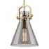 Innovations Lighting Newton Cone 8" Wide Mini Pendant with Light Smoke Glass Shade Champagne Bronze