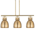 Innovations Lighting Newton Bell 3 Light 42" Wide Linear Pendant Brushed Brass / Brushed Brass