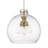 Innovations Lighting Newton Sphere 3 Light 18" Wide Pendant Brushed Brass / Clear