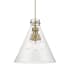 Innovations Lighting Newton Cone 3 Light 18" Wide Pendant Brushed Brass / Clear