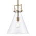 Innovations Lighting Newton Cone 14" Wide Pendant Brushed Brass / Clear