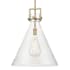 Innovations Lighting Newton Cone 18" Wide Pendant Brushed Brass / Clear