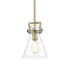 Innovations Lighting Newton Cone 8" Wide Mini Pendant Brushed Brass / Clear