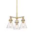 Innovations Lighting Newton Cone 3 Light 21" Wide Multi Light Pendant Brushed Brass / Clear