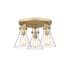 Innovations Lighting Newton Cone 3 Light 20" Wide Semi-Flush Ceiling Fixture Brushed Brass / Clear