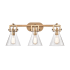 Innovations Lighting Cone 3 Light 27" Wide Vanity Light Brushed Brass / Clear