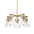 Innovations Lighting Newton Cone 5 Light 26" Wide Chandelier Brushed Brass / Clear