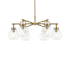 Innovations Lighting Newton Sphere 6 Light 26" Wide Chandelier Brushed Brass / Clear
