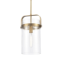 Innovations Lighting Pilaster 9" Wide Mini Pendant Brushed Brass / Clear