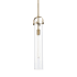 Innovations Lighting Pilaster 5" Wide Mini Pendant Brushed Brass / Clear