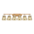 Innovations Lighting Pilaster II Bell 6 Light 46" Wide Vanity Light Brushed Brass / Mercury