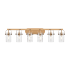 Innovations Lighting Pilaster II Cylinder 6 Light 44" Wide Vanity Light Brushed Brass / Deco Swirl
