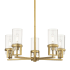 Innovations Lighting Utopia 5 Light 28" Wide Chandelier Brushed Brass / Clear