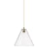 Innovations Lighting Crown Point 12" Wide Pendant Brushed Brass / Clear