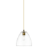 Innovations Lighting Crown Point 9" Wide Mini Pendant Brushed Brass / Clear