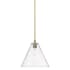 Innovations Lighting Crown Point 12" Wide Pendant Brushed Brass / Clear