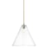 Innovations Lighting Crown Point 16" Wide Pendant Brushed Brass / Clear