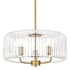 Innovations Lighting Windsor 3 Light 16" Wide Pendant with Clear Ribbed Glass Shade Brushed Brass