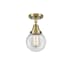 Innovations Lighting Beacon 6" Wide Semi-Flush Globe Ceiling Fixture Antique Brass / Clear
