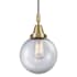 Innovations Lighting Beacon 8" Wide Mini Pendant with Clear Glass Shade Antique Brass