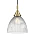 Innovations Lighting Seneca Falls 10" Wide Mini Pendant with Clear, Ribbed Halophane Glass Shade Antique Brass