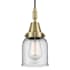 Innovations Lighting Bell 5" Wide Mini Pendant with Clear Glass Shade Antique Brass