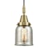 Innovations Lighting Bell 5" Wide Mini Pendant with Silver-Plated Mercury Glass Shade Antique Brass