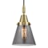 Innovations Lighting Cone 6" Wide Mini Pendant with Light Smoke Glass Shade Antique Brass
