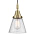Innovations Lighting Cone 6" Wide Mini Pendant with Clear, Seedy Glass Shade Antique Brass