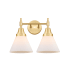 Innovations Lighting Cone 2 Light 17" Wide Vanity Light Satin Gold / Matte White