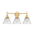 Innovations Lighting Cone 3 Light 26" Wide Vanity Light Satin Gold / Clear