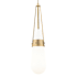 Innovations Lighting Milan 4" Wide Mini Pendant with Glossy White Glass Shade Brushed Brass