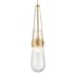 Innovations Lighting Milan 4" Wide Mini Pendant with Clear, Seedy Glass Shade Brushed Brass