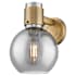 Innovations Lighting Lawton Sphere 9" Tall Bathroom Sconce with Light Smoke Glass Shade Brushed Brass