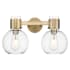 Innovations Lighting Lawton Sphere 2 Light 16" Wide Vanity Light with Clear Glass Shades Brushed Brass