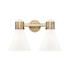 Innovations Lighting Lawton Cone 2 Light 16" Wide Vanity Light Brushed Brass / Gloss White