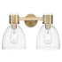 Innovations Lighting Lawton Bell 2 Light 16" Wide Vanity Light with Clear Glass Shades Brushed Brass